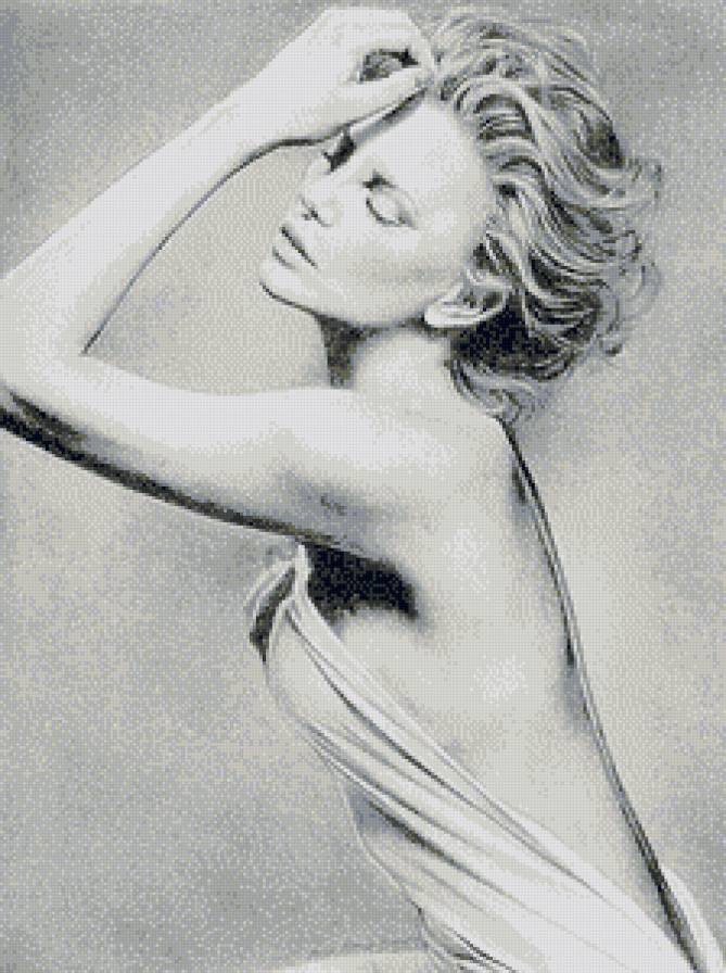 Женский образ (карандаш) - живопись, девушка, люди, женщина, монохром, дама - предпросмотр