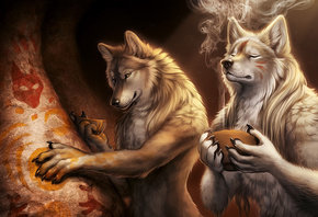 дары лесному богу - волки, фантастика - оригинал