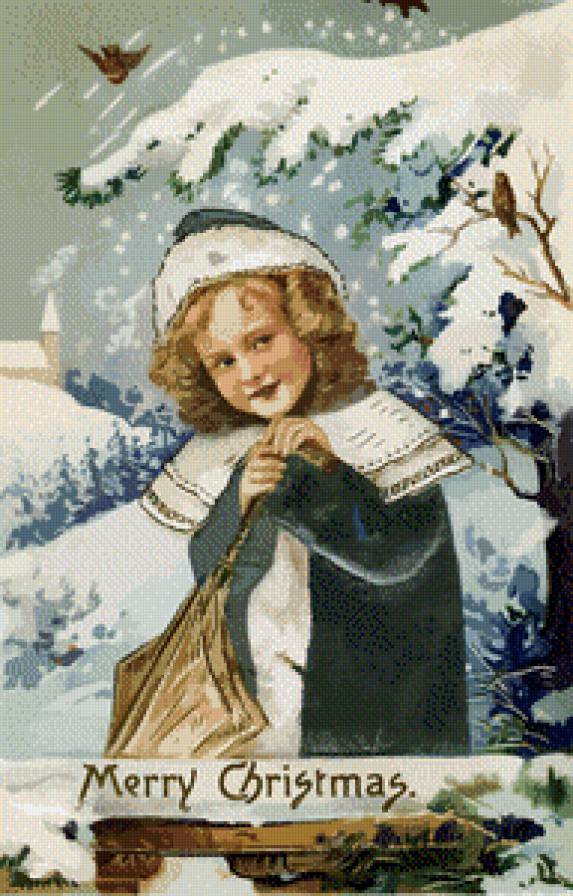 девочка в снегу - новый год, дети, снег, рождество - предпросмотр