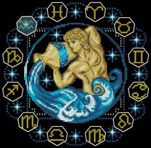 зодиак водолея - водолей, знак, гороскоп, зодиак, подушка - оригинал