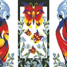Оригинал схемы вышивки «триптих цветные бабочки» (№510799)