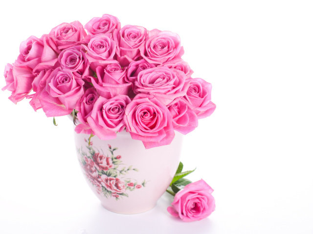 розовые розы - ваза, розы - оригинал