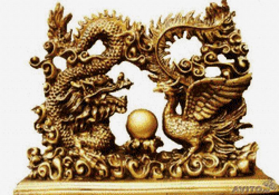 золотые драконы - золото, драконы, богатство - предпросмотр
