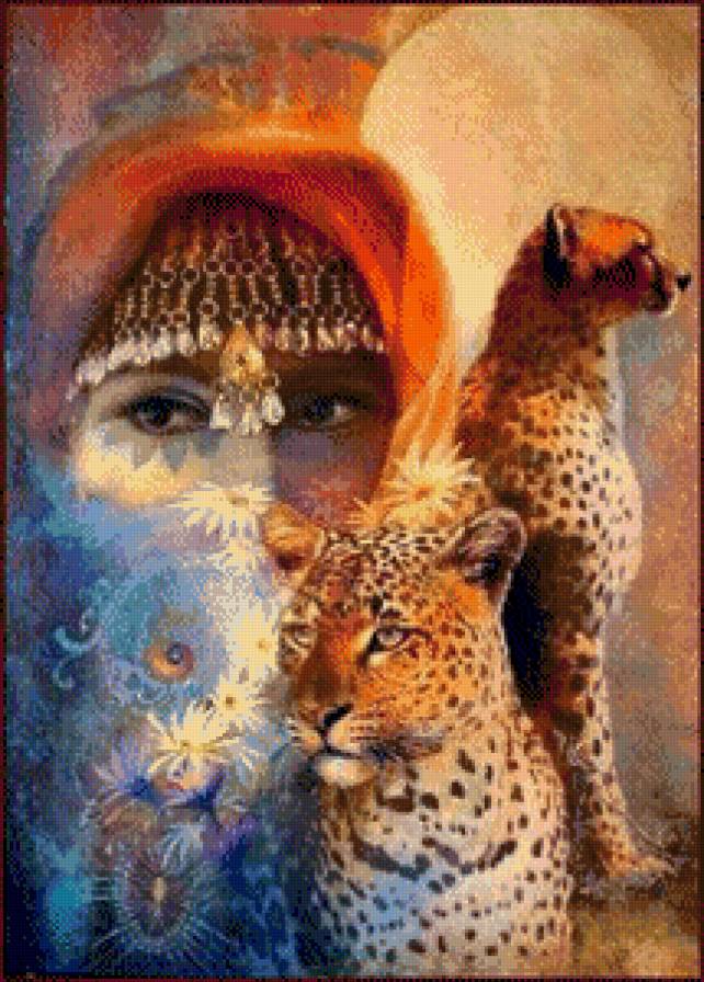 №511063 - животные, женщина, картина - предпросмотр