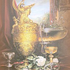 Оригинал схемы вышивки «Натюрморт с золотой вазой-2» (№511119)