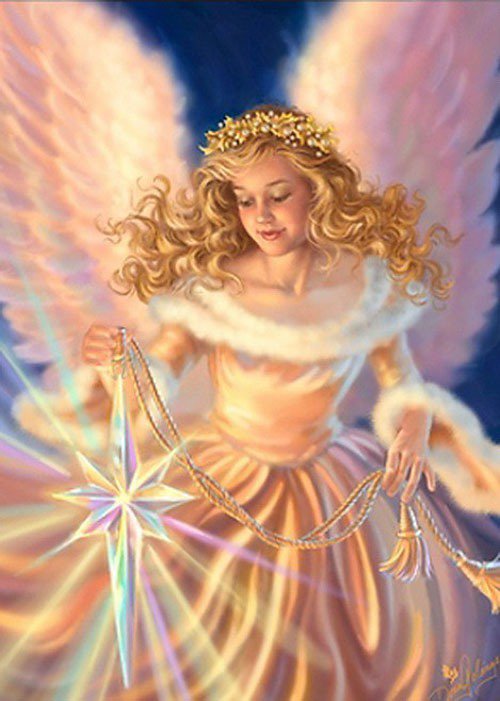 Ангел в золотом - девушка, ангел - оригинал