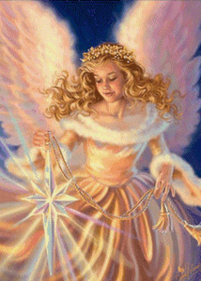 Ангел в золотом - ангел, девушка - предпросмотр