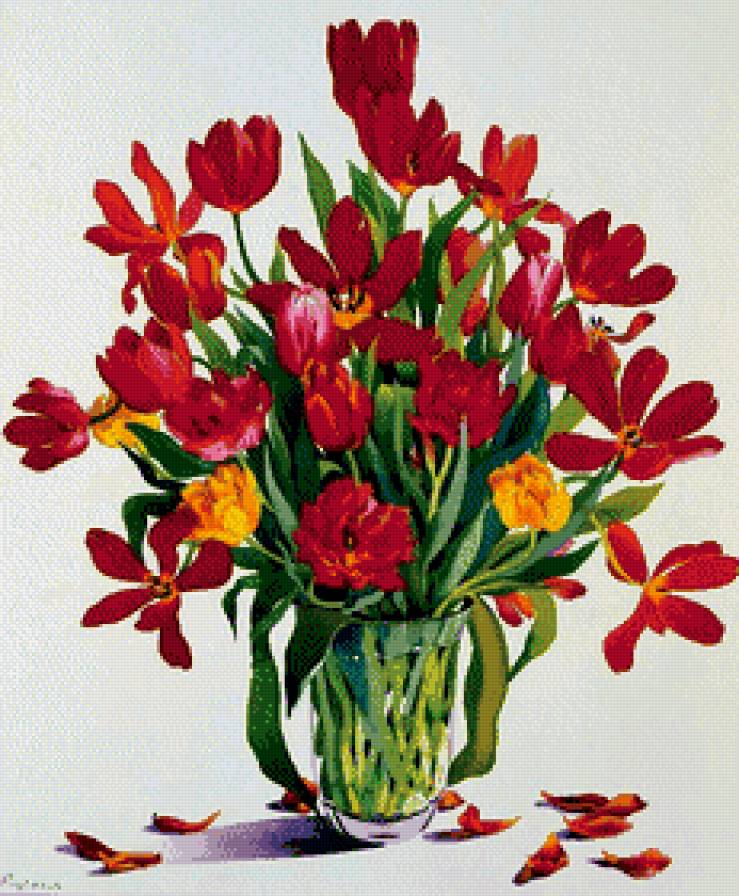 Тюльпаны - цветы, натюрморт - предпросмотр