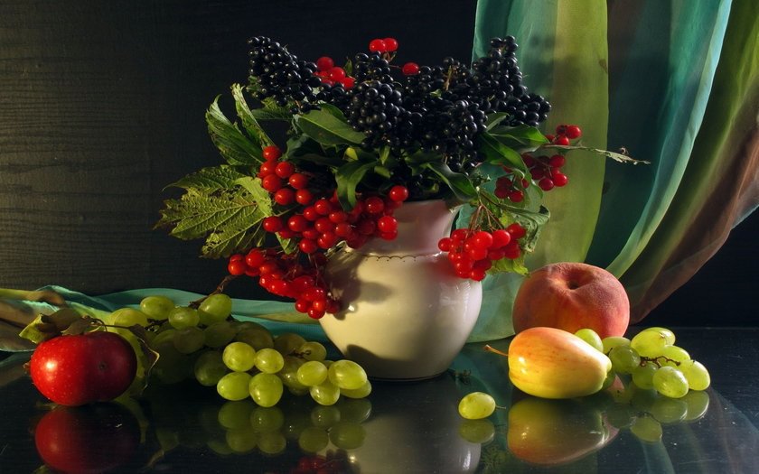 Ваза с черемухой - натюрморт - оригинал