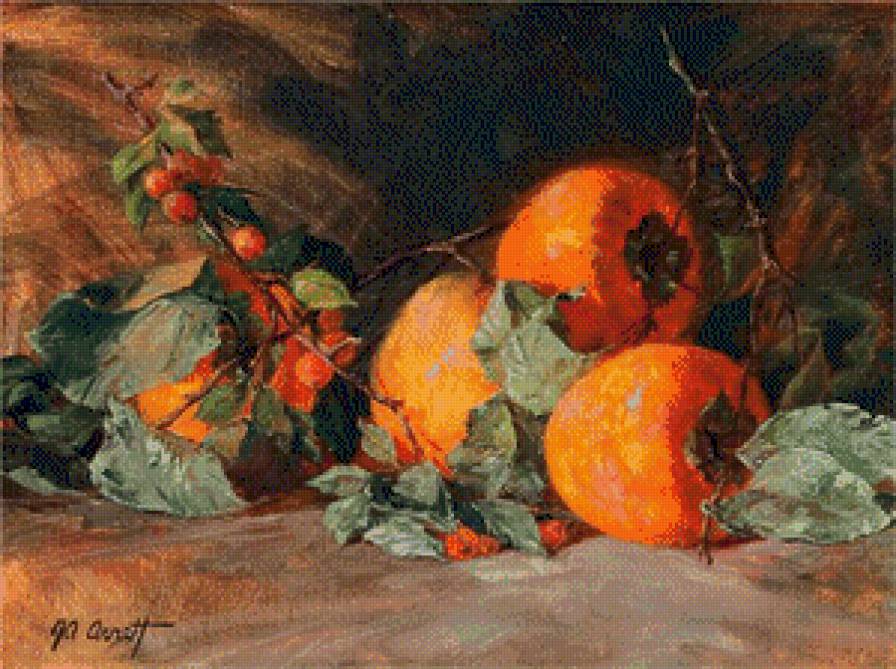 Хурма - фрукты, хурма, натюрморт - предпросмотр