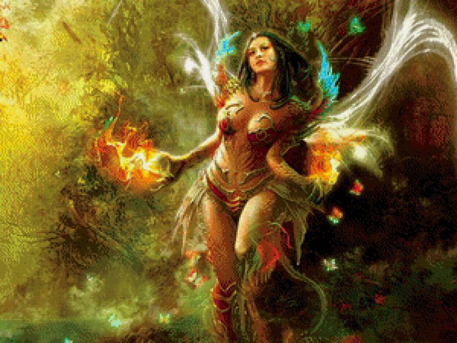 Лесная нимфа - нимфа, девушка, фея - предпросмотр