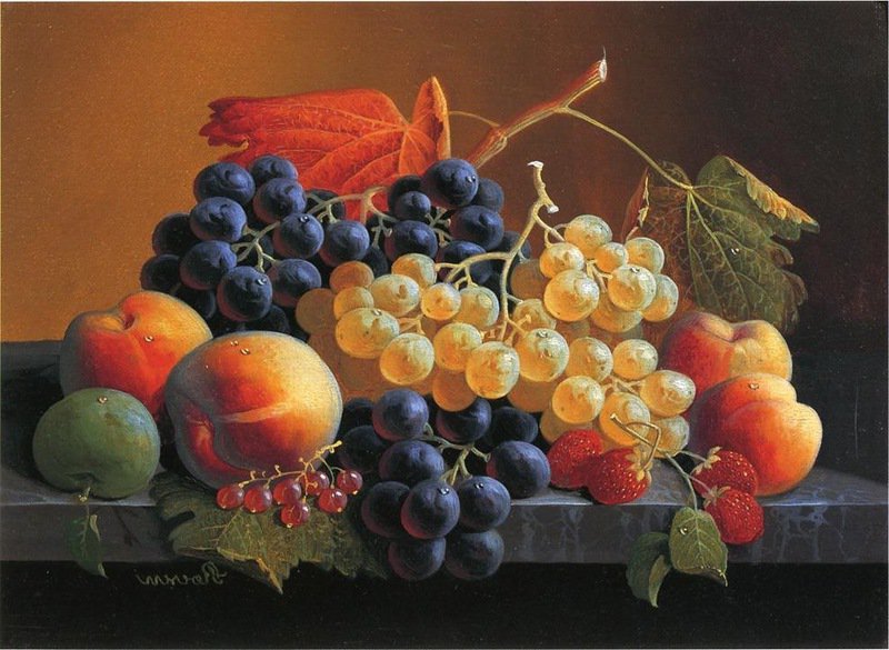 Натюрморт с виноградом - натюрморт - оригинал