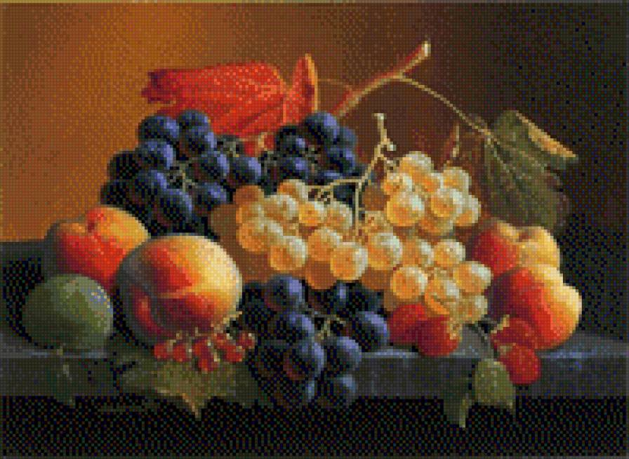 Натюрморт с виноградом - натюрморт - предпросмотр