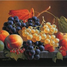 Схема вышивки «Натюрморт с виноградом»