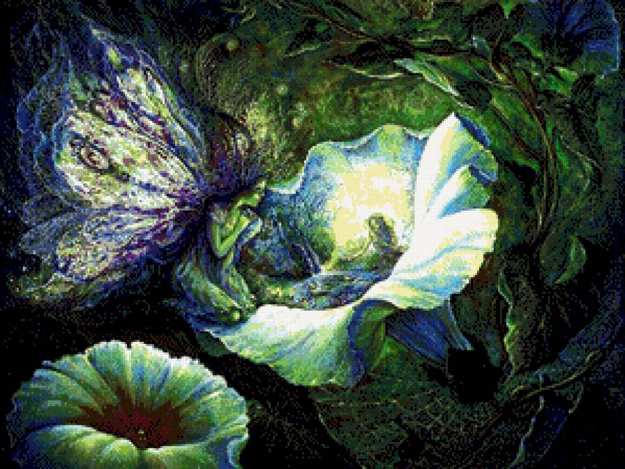 Жозефина Уолл 5 - цветы, фентази, фея, сказка, ночь - предпросмотр