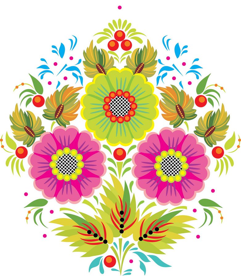 №511488 - скатерть, салфетка, цветы, роспись, орнамент, подушка, ягоды, узоры - оригинал