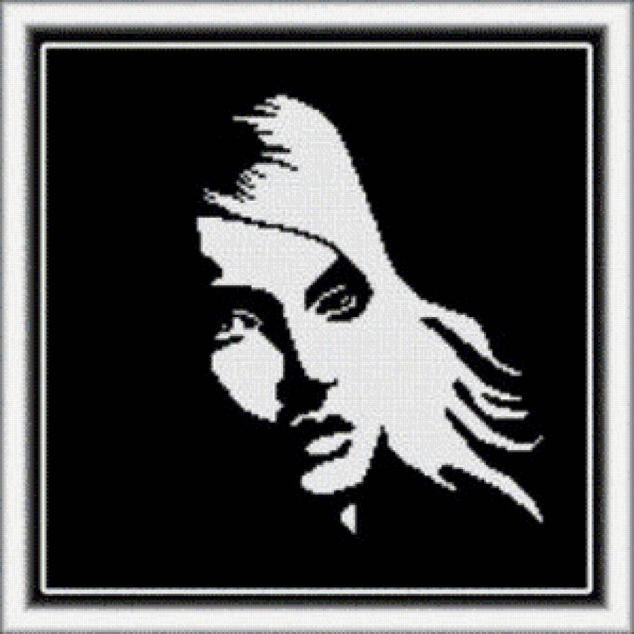 девушка - монохром, черно-белое, силуэт - предпросмотр