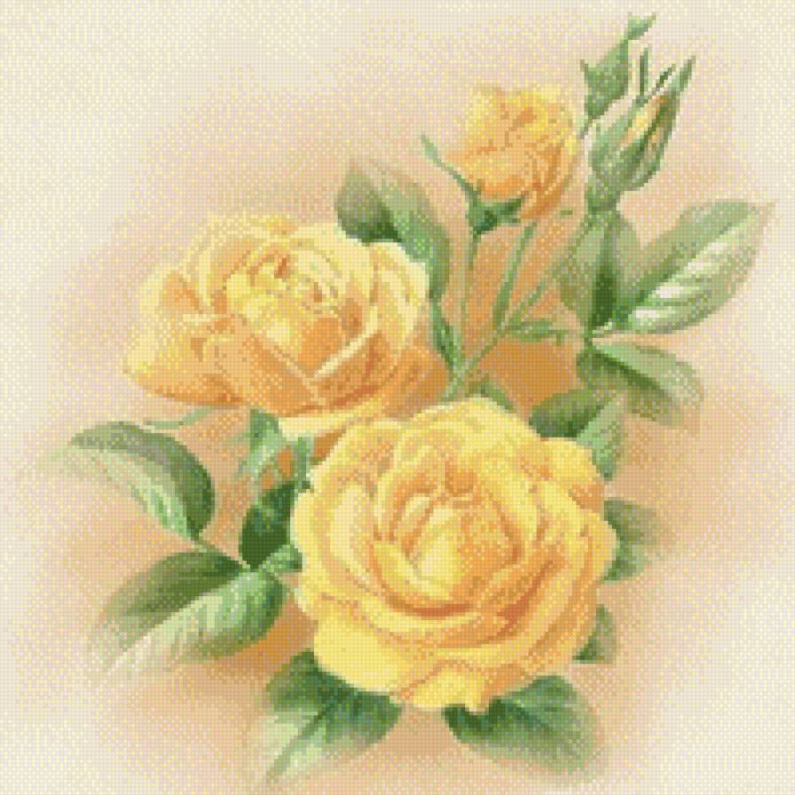 желтые розы - розы, подушка, цветы - предпросмотр