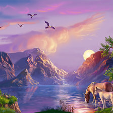 Схема вышивки «Пейзаж»