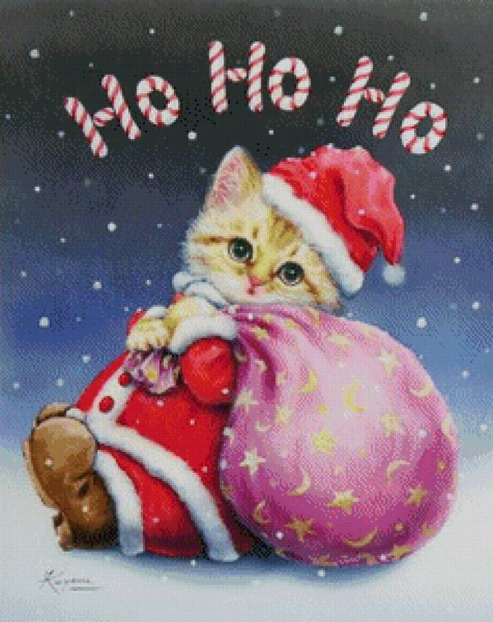 Дед мороз - животные, котята, кошки - предпросмотр