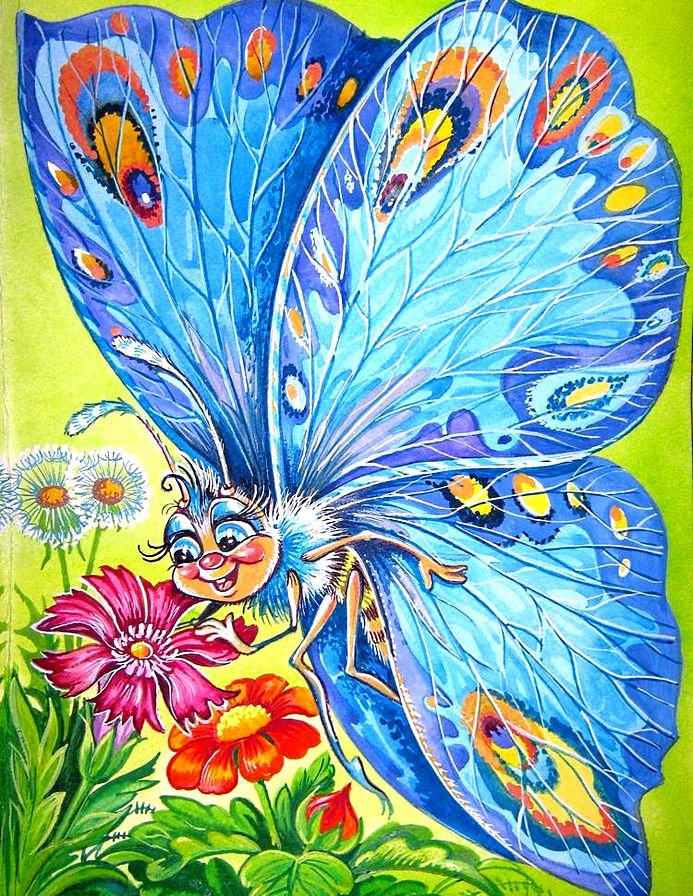Цветы и бабочка - цветы, бабочки, лето - оригинал