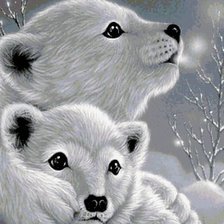 Оригинал схемы вышивки «белые медвежата» (№512292)