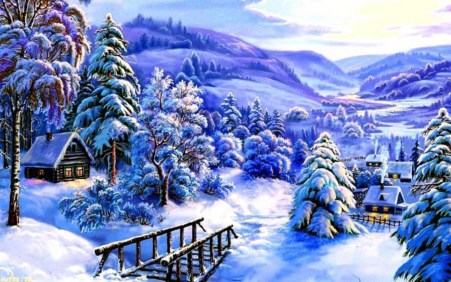 зимняя сказка - новый год рождество, зима.сказка.снег - оригинал