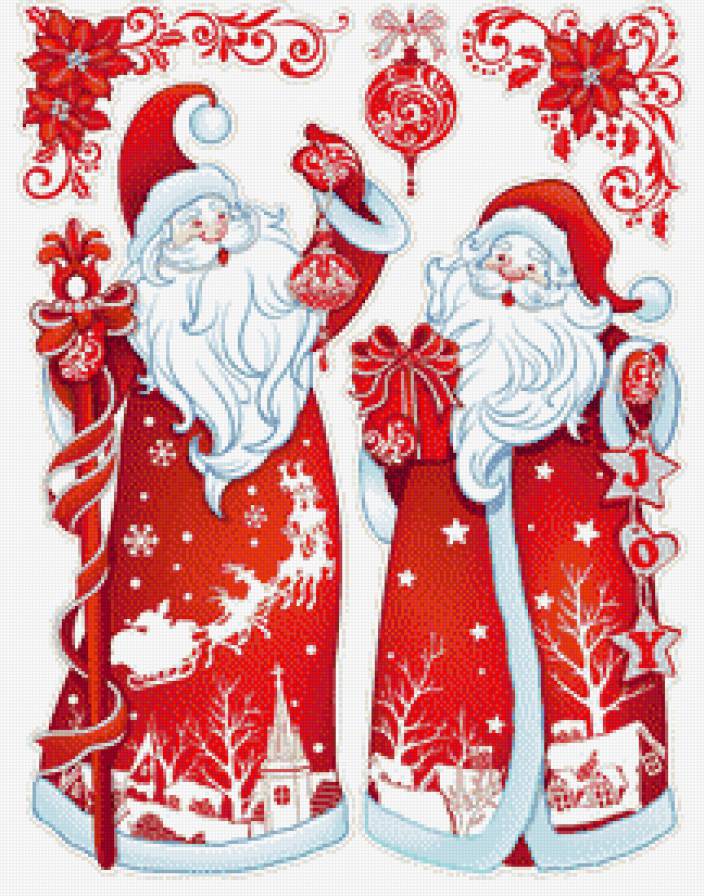 Дед Морозы - узоры, олени, дед мороз, дед морозы, новый год, зима, снежинки - предпросмотр