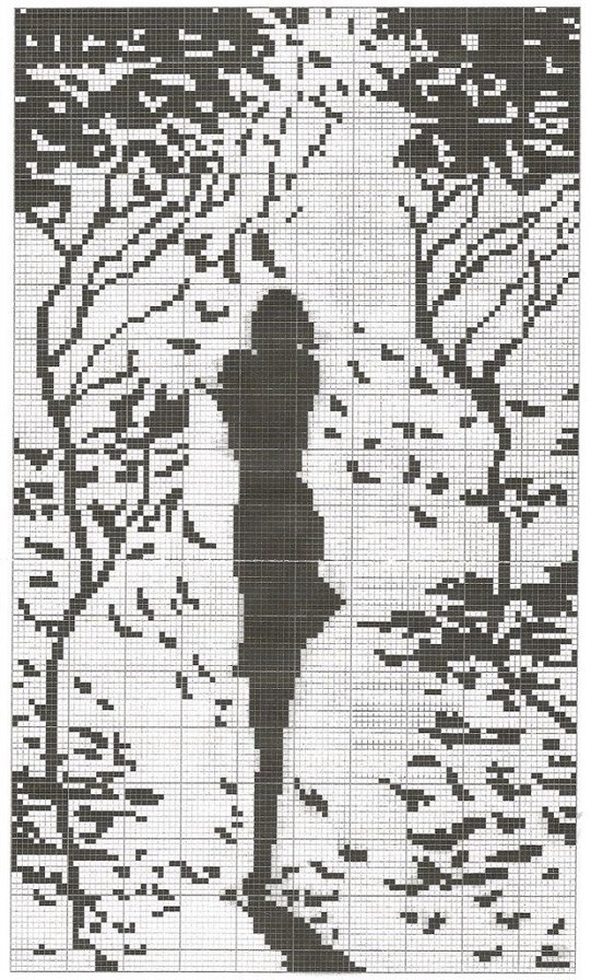 Монохором - девушка, черно-белая - оригинал