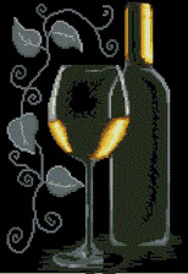 натюрморт на черном фоне - ветка, для кухни, бокал, вино, натюрморт - предпросмотр