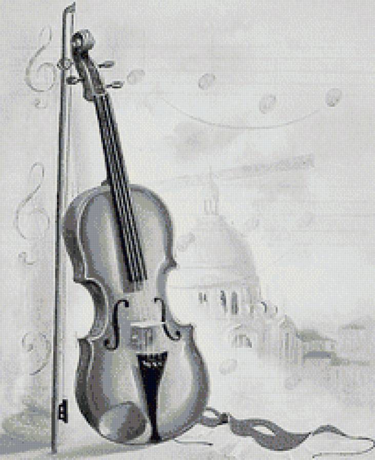 Мелодия скрипки (ЖИВОПИСЬ) - живопись, скрипка, музыка, монохром, музыкальные инструменты - предпросмотр
