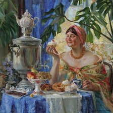 Схема вышивки «Чаепитие»