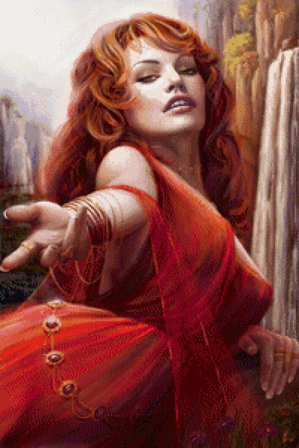 Леди в красном - девушка - предпросмотр