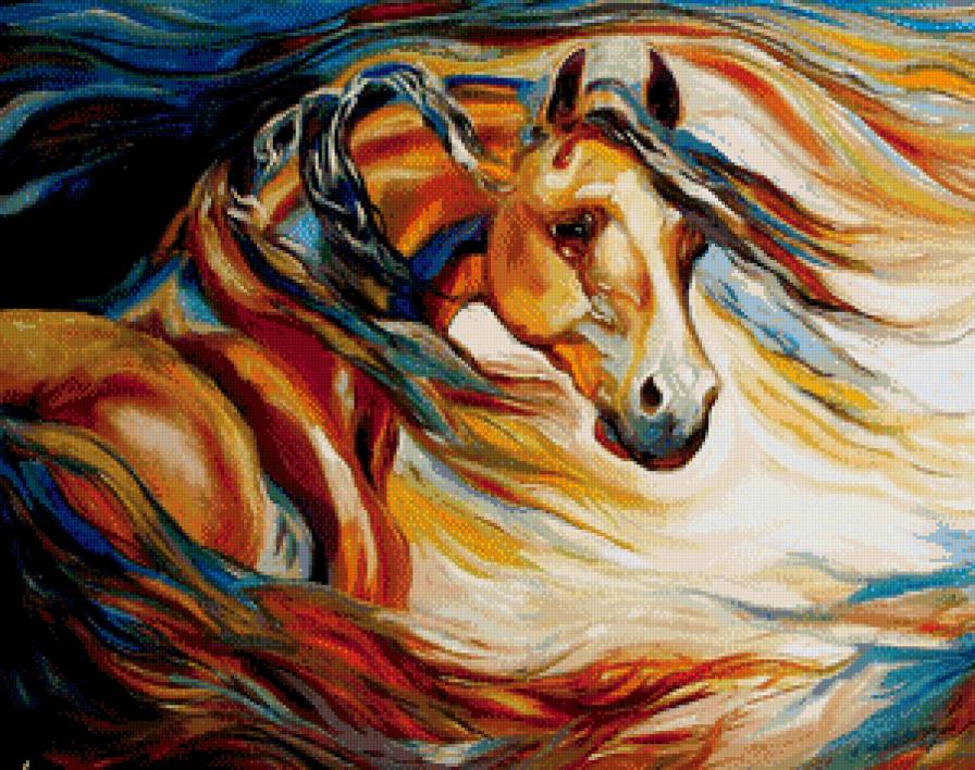 На ветру - животные, лошади, кони - предпросмотр