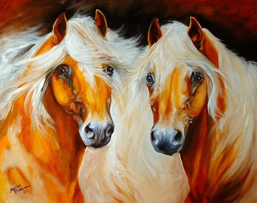 Блондинки - животные, кони, лошади - оригинал