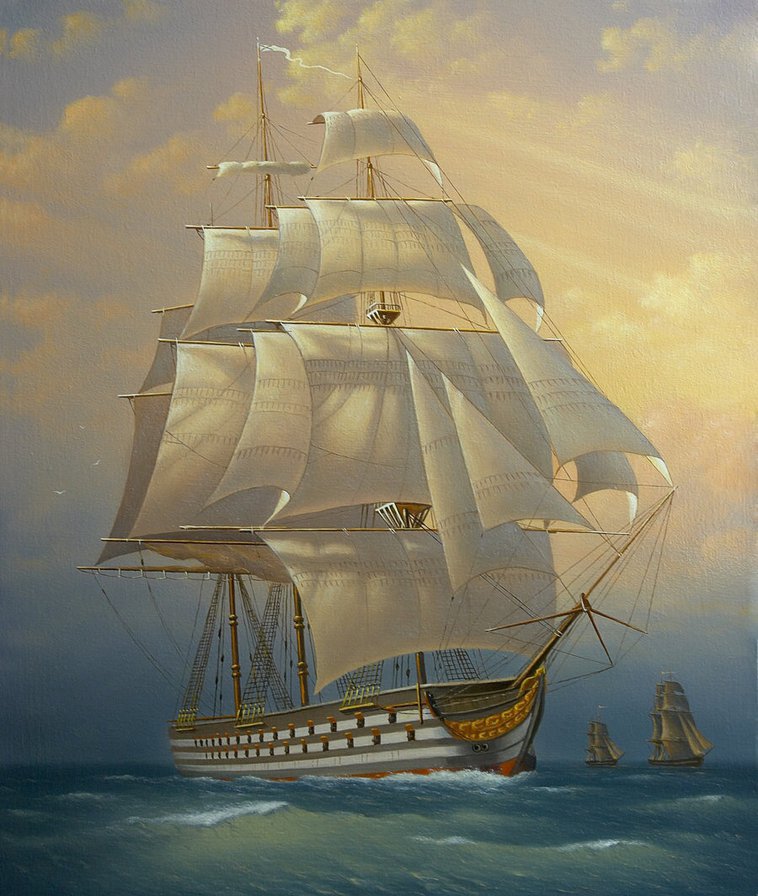 Парусник-художник Леонид Тчанников - живопись, корабль, море - оригинал