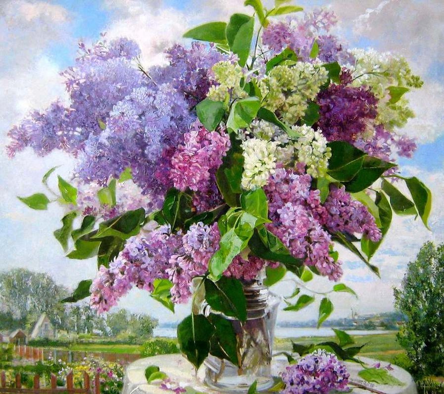 Моя любимая -сирень! - природа, цветы, живопись - оригинал