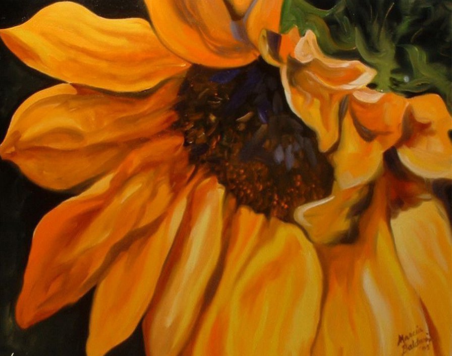 Вариант для подушки - цветы, подсолнухи - оригинал