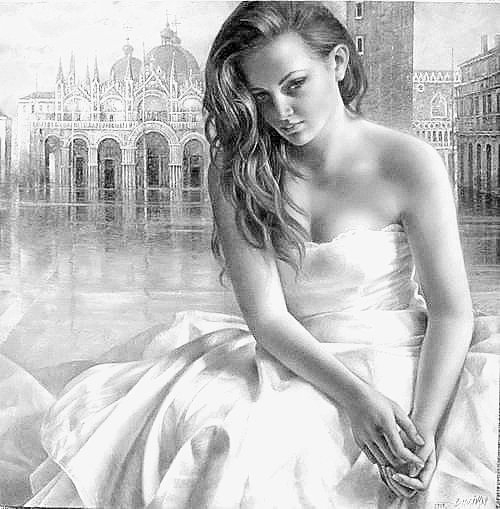 Женский образ (живопись) - женщина, монохром, девушка, люди, дама - оригинал