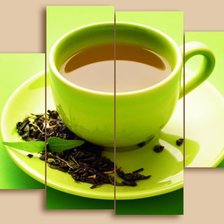 Схема вышивки «полиптих "зеленый чай"»