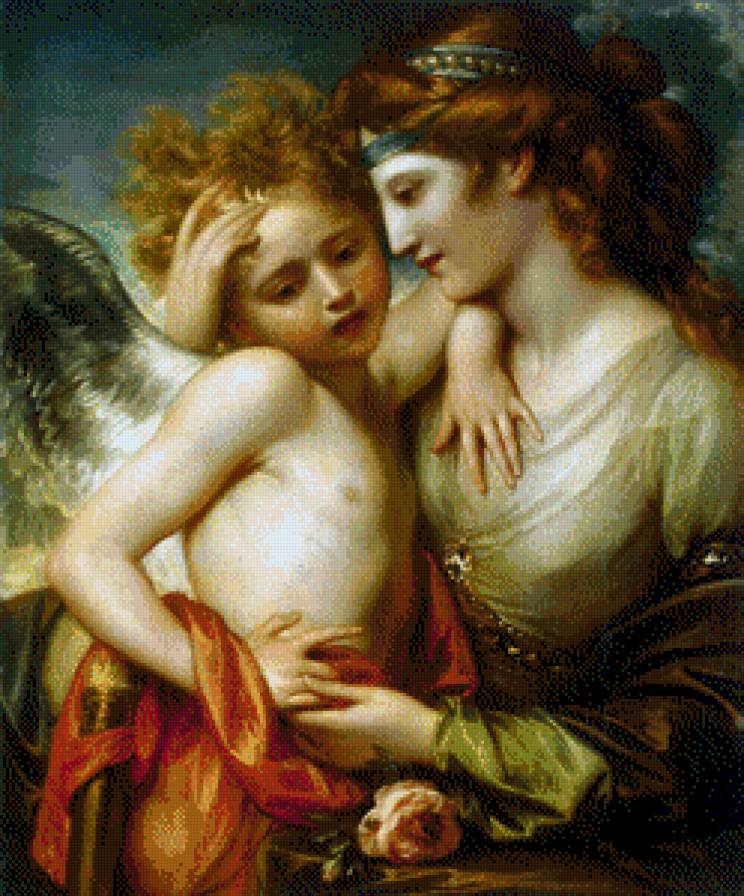 Мадонна с ангелом - мадонна, ангел, картина - предпросмотр
