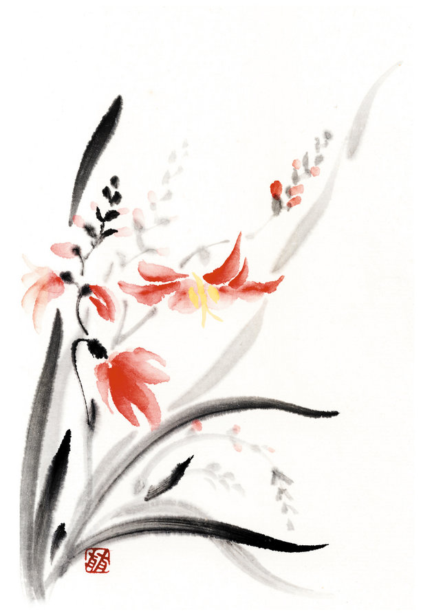 цветы - цветы, китайская живопись - оригинал