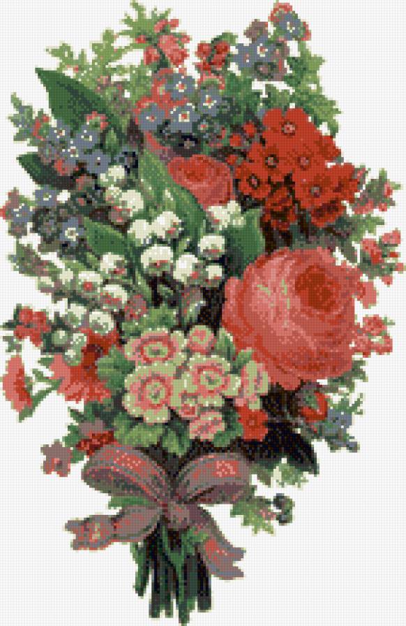 Букет цветов - ландыши, незабудки, цветы, букет - предпросмотр