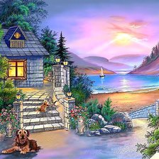 Схема вышивки «синее море»