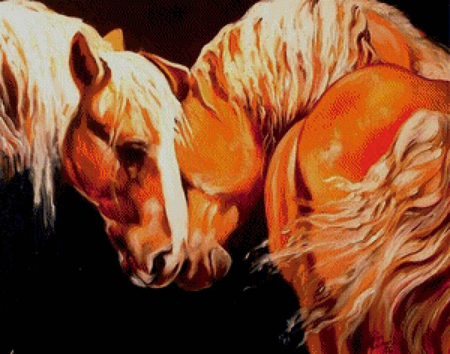 Встреча - лошади, животные, кони - предпросмотр