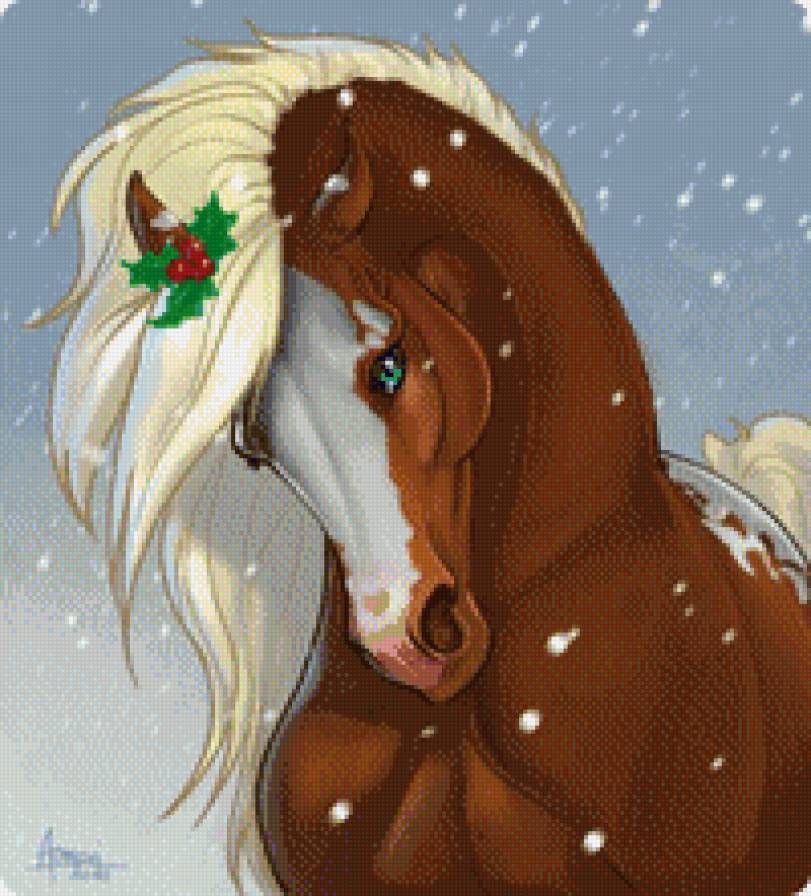 Символ нового года . - лошадь, животные - предпросмотр