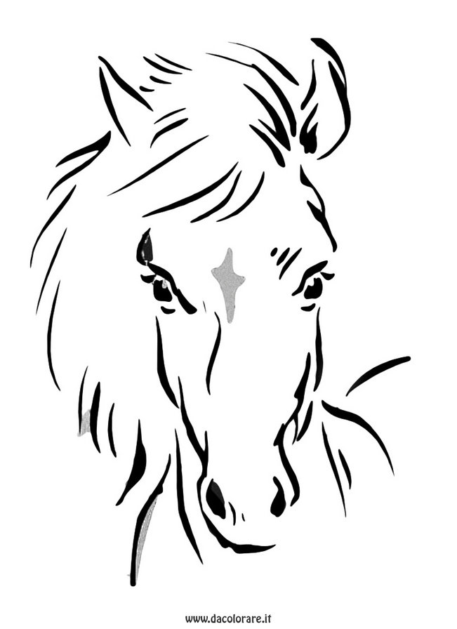 Лошадка - животные, монохром, контурная, лошади - оригинал