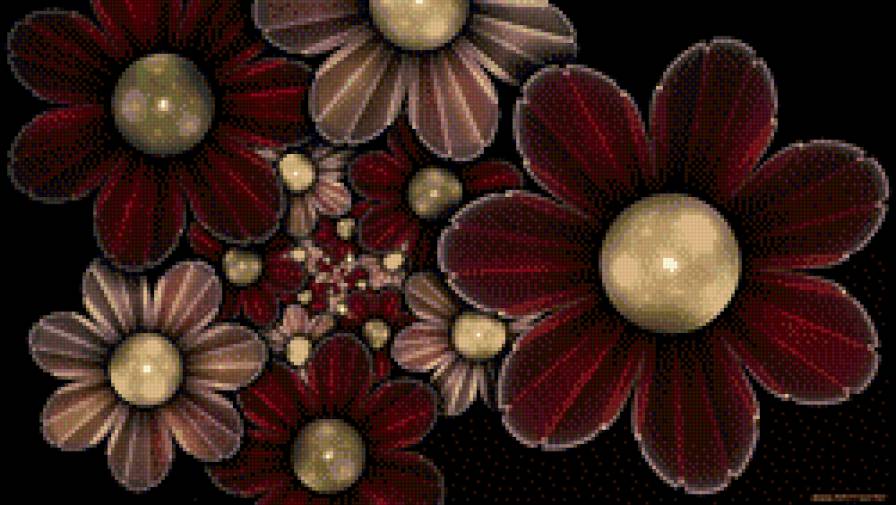 Красные цветы. - цветы, красные - предпросмотр