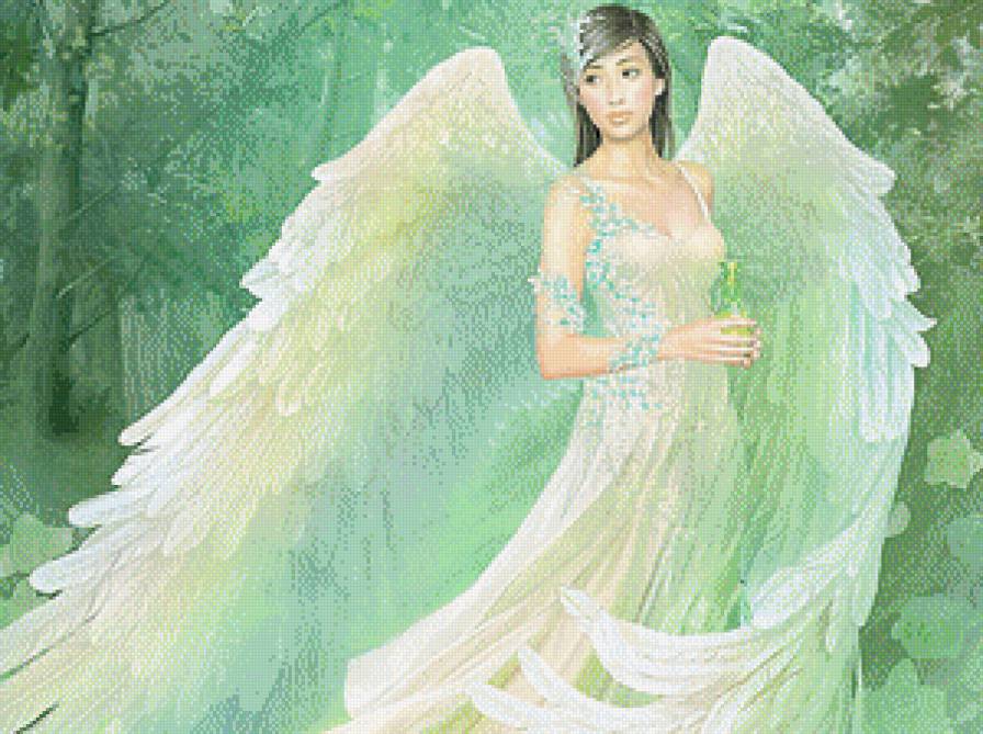 Нежный ангел - живопись, сказка.ангел, фэнтези - предпросмотр