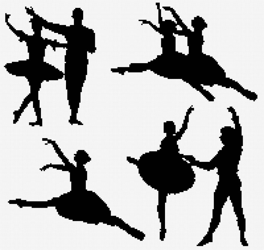 Силуэты - силуэты, балерина - предпросмотр